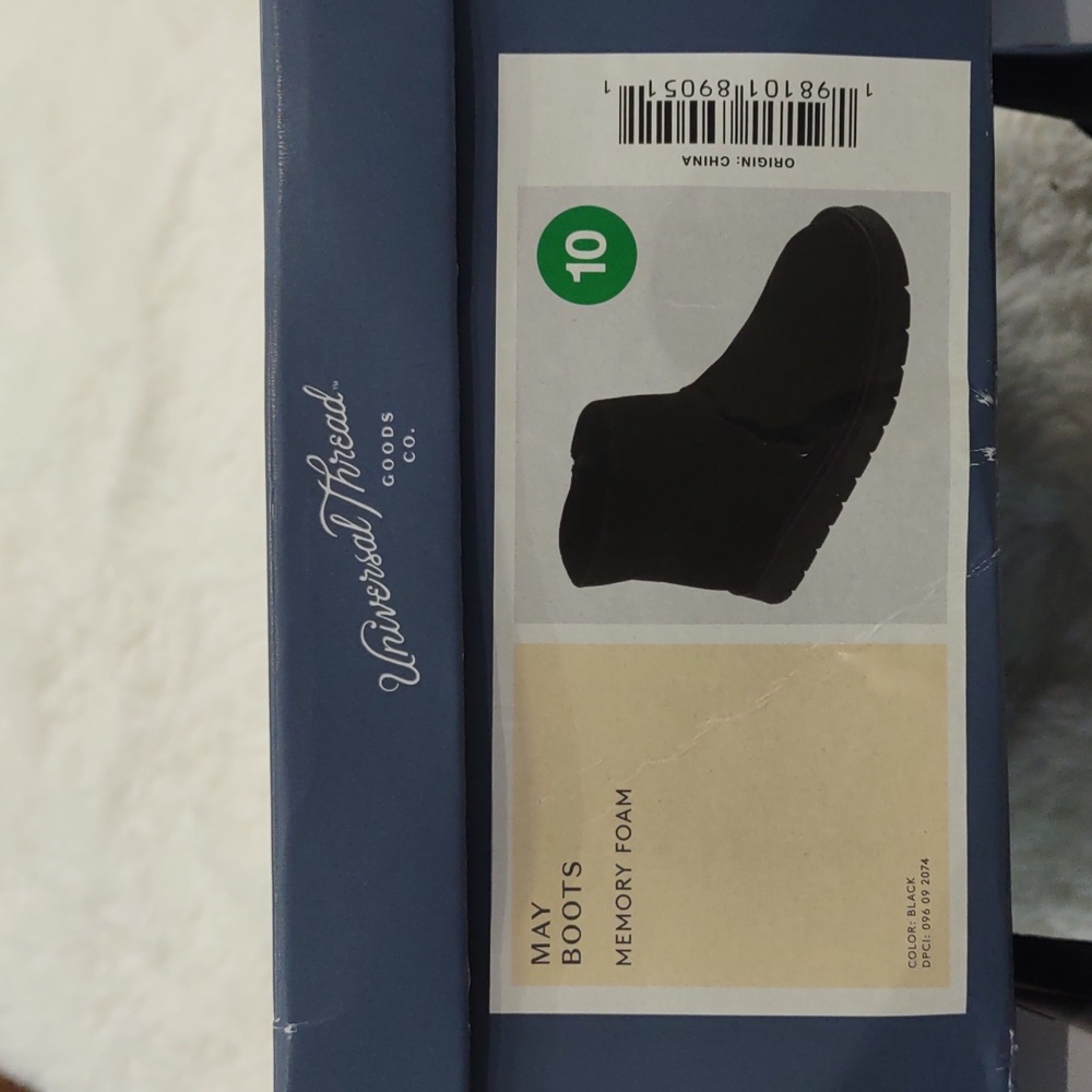 Universal Thread May Boots Memory Foam Black, Size 10 - Picture 10 of 17